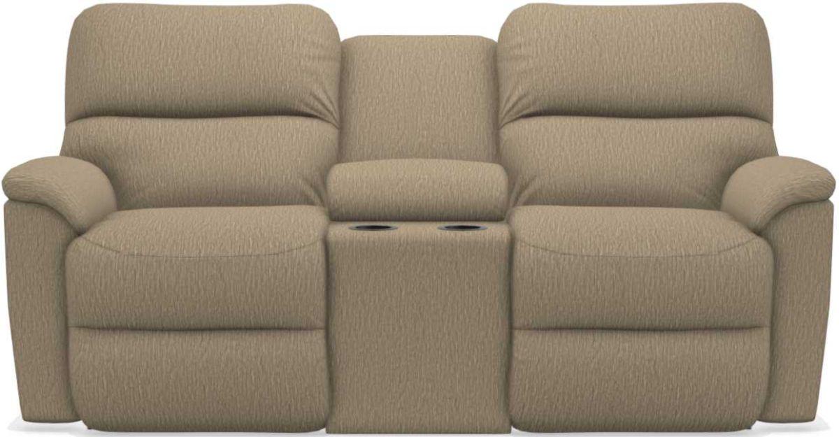 La-Z-Boy Brooks Driftwood Power Reclining Loveseat With Headrest & Console image