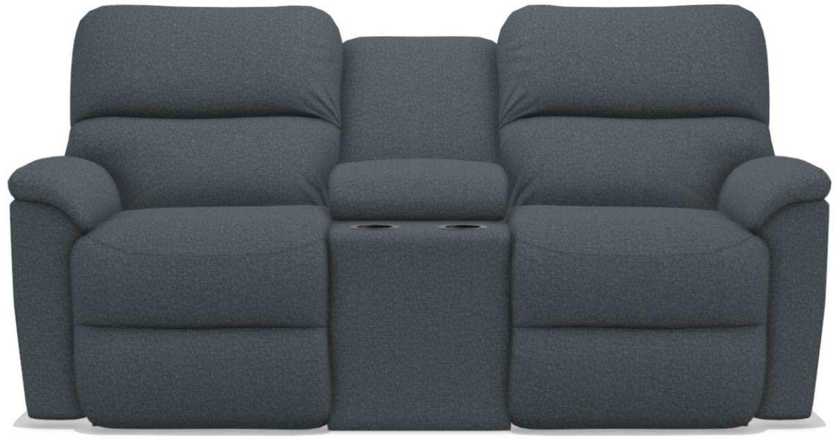 La-Z-Boy Brooks Navy Power Reclining Loveseat With Headrest & Console image