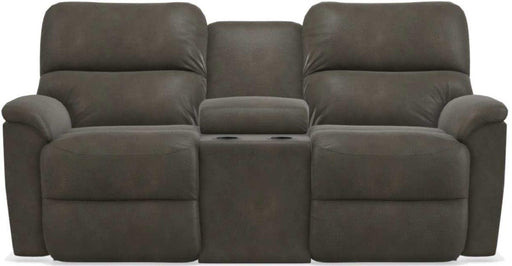 La-Z-Boy Brooks Slate Reclining Loveseat With Console image