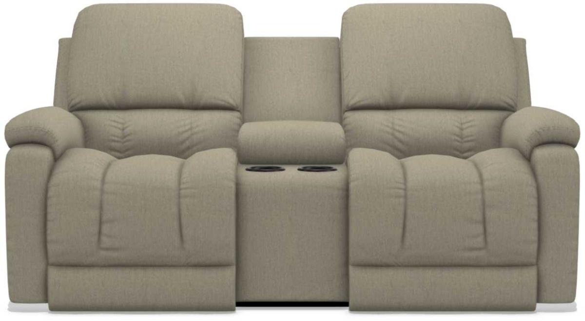 La-Z-Boy Greyson Teak Power Recline La-Z-Time Full Reclining Console Loveseat image