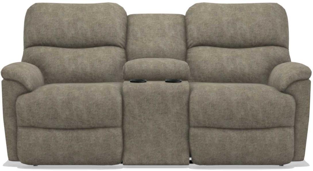 La-Z-Boy Trouper La-Z-Time Sable Reclining Loveseat with Console image