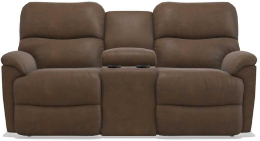 La-Z-Boy Trouper PowerRecline La-Z-Time Whiskey Reclining Loveseat with Console image