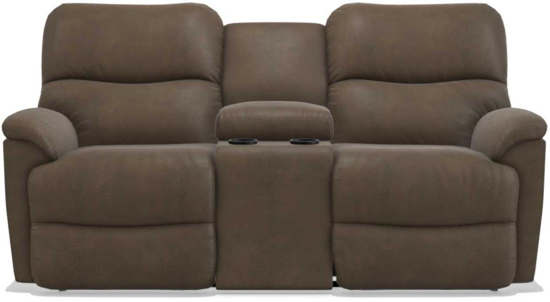 La-Z-Boy Trouper PowerRecline La-Z-Time Mink Reclining Loveseat with Headrest and Console image