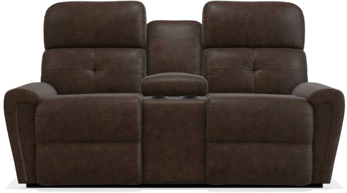 La-Z-Boy Douglas Walnut La-Z-Time Power-Reclineï¿½ Reclining Loveseat With Power Headrest and Console